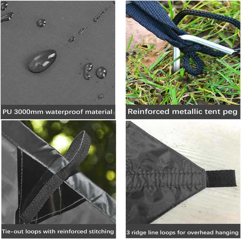 KALINCO Tent Tarp, Picnic Mat Camping Tarp Tent Hammock Tarp, pu Waterproof Camping tarp Tent Rain Fly Picnic Mat Survival Shelter Sunshade - Image 2